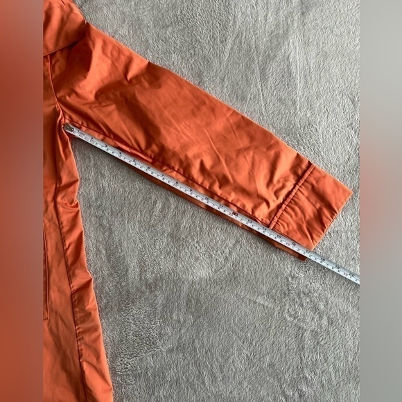 RAINFOREST packable travel coat orange w/Ruffle placket trench size small - Picture 10 of 10